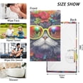 thumbnail image 2 of Coolnut Bathroom Hand Towels Set of 2-Flower on Cat, Cotton Bath Towels Lightweight Quickdry for Bathroom Ktichen Travel Gym, 16"×28", 2 of 6