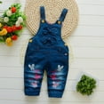 thumbnail image 3 of WMTBSRSW Toddler Girls' Sleeveless Denim Bib Overalls Stretch Comfort Fit Jumpsuit with Buckles Casual Cute Tie Bow Dungarees Lightweight Playwear 1-5 Years, 3 of 3