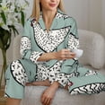 thumbnail image 6 of Lsque Hand Drawn Chickens Pattern Long Sleeve Pajama Set for Women - Soft 2-Piece Sleepwear and Loungewear Set with Pockets, Comfy Nightwear-Large, 6 of 7