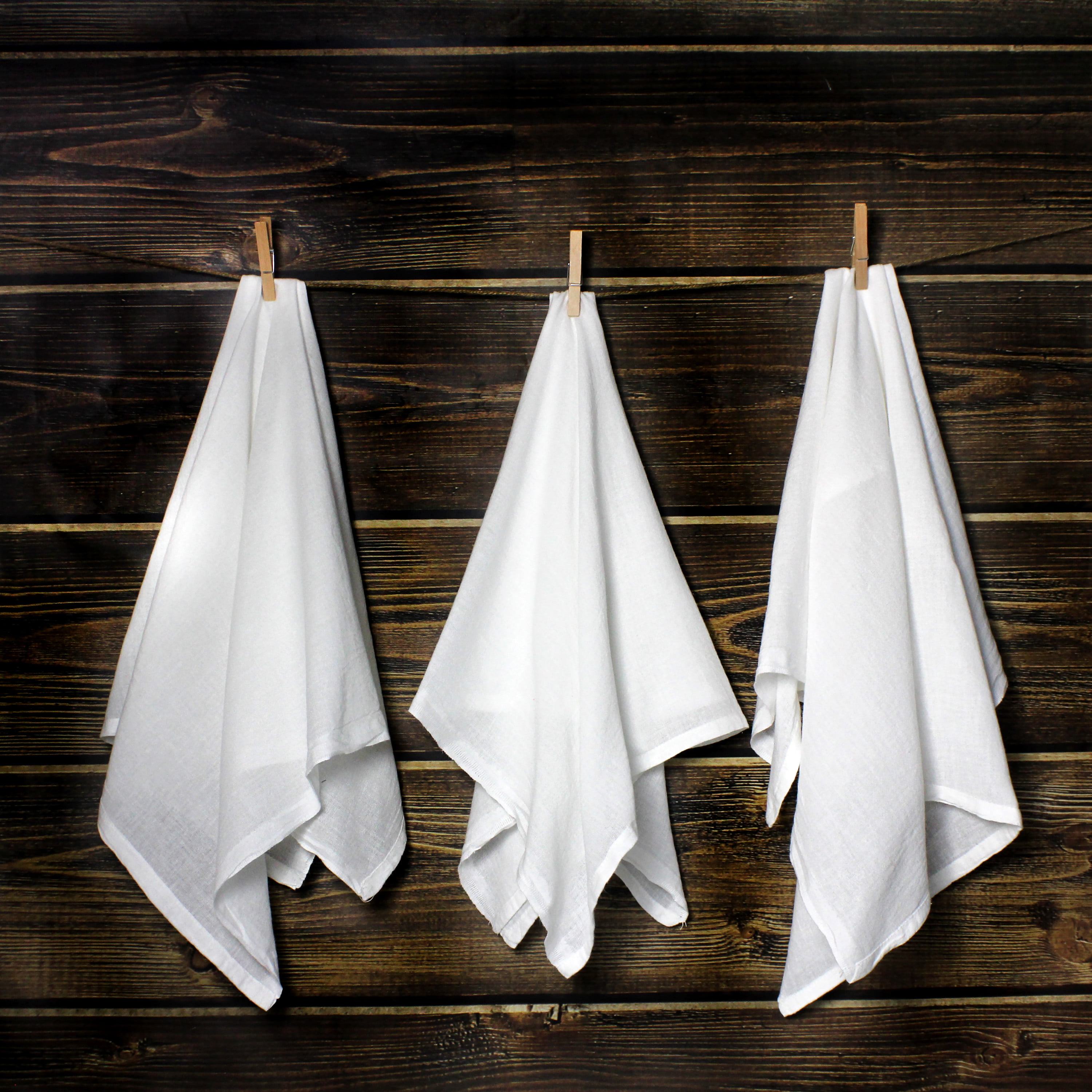 VTG FLOUR SACK TOWELS 5 PACK Excello Kitchen Towel PLAIN UNPRINTED OFF  WHITE
