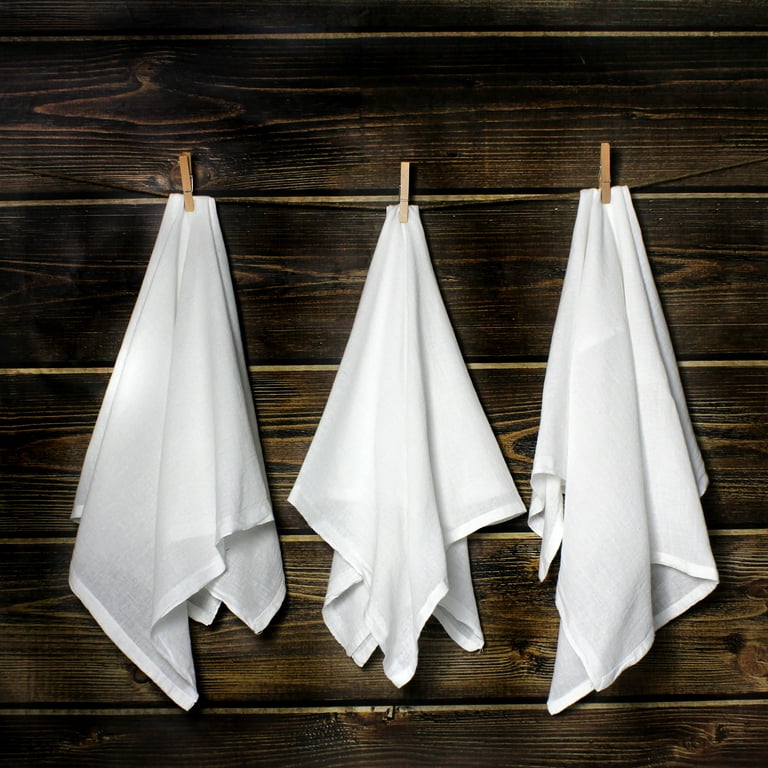 Fresh & Simple Kitchen Towel, White, 5 Pack