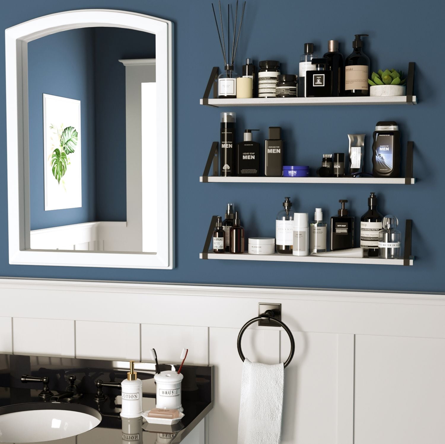 Floating Shelves Rustic Floating Shelves for Wall Bathroom Bedroom Kit –  TreeLen