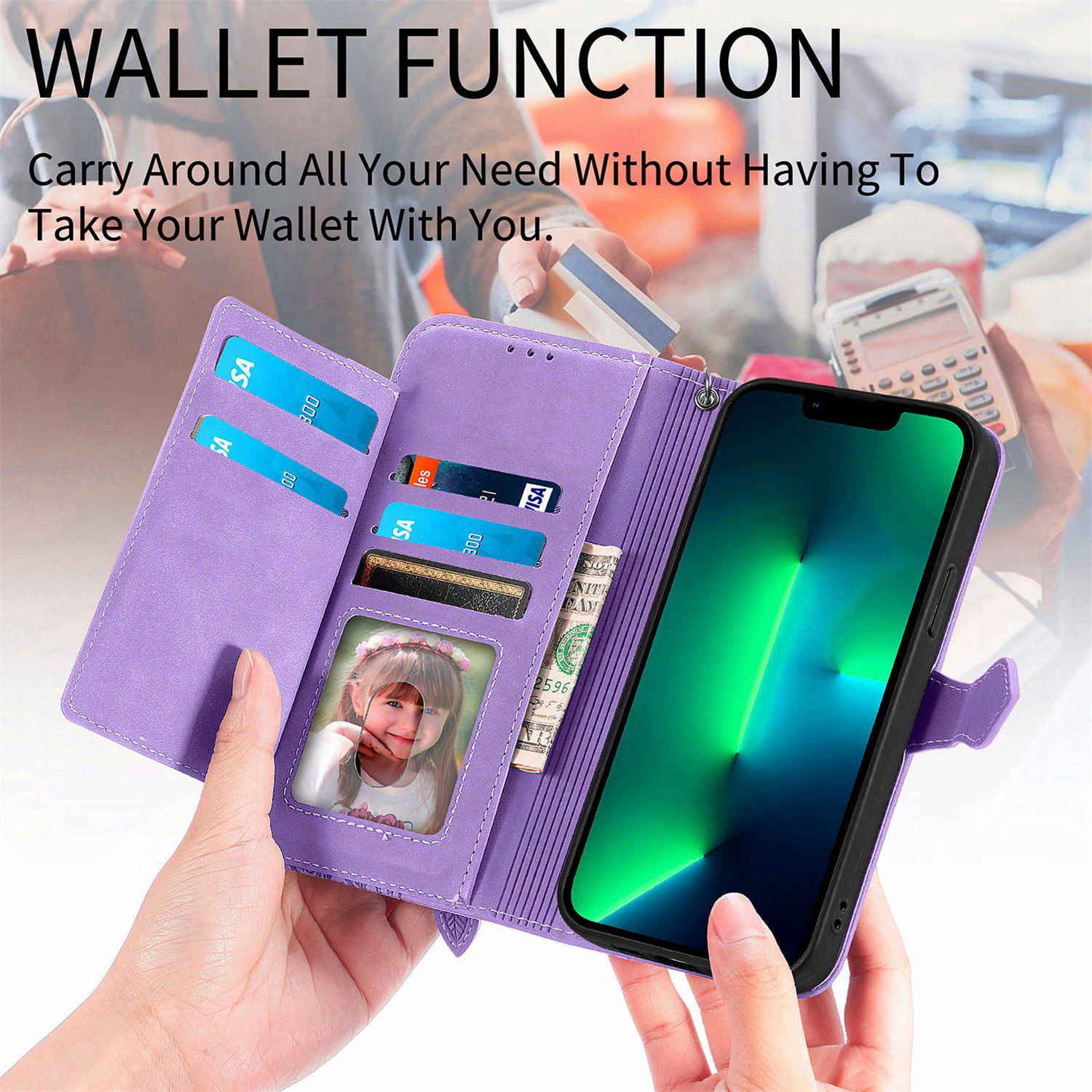 ETFAST Wallet Multi Card Slot Flip Zipper Leather Case For Realme C67 C65 C55 C53 C51 C35 C33 C30S C21Y C25Y C21 C15 C12 C25S V30T V30 V25 V20 V15  Phone case