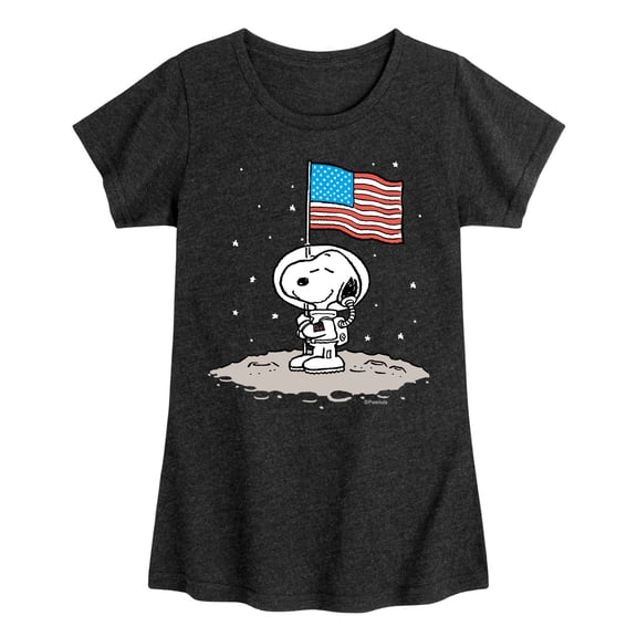Peanuts - Snoopy Astronaut - Girls Toddler And Youth Short Sleeve Graphic T-Shirt