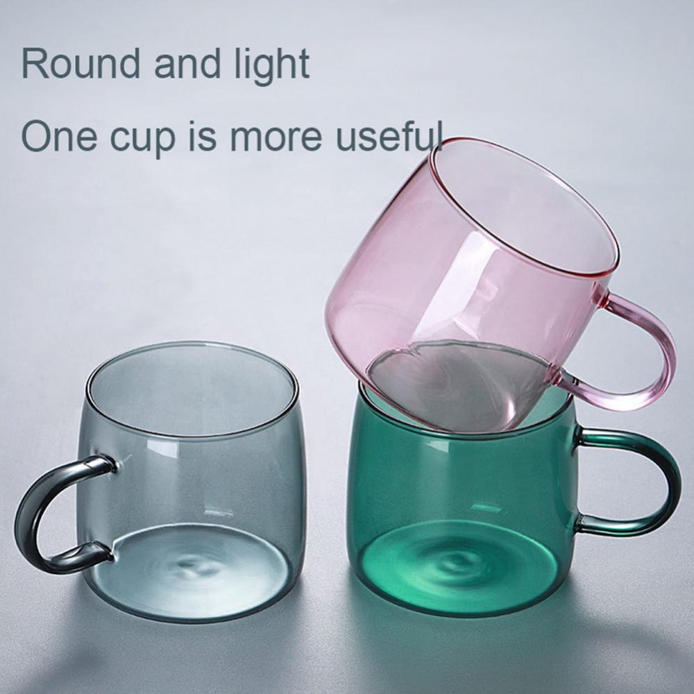 Colorful Glass Coffee Mug, Insulated Cups with Handle, for Latte
