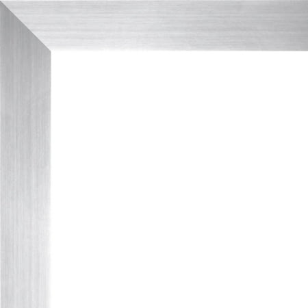 - 6x9 Silver Metallic Wood Frame - 'Brushed Steel' Thin - Great for Posters, Photos, Art Prints, Mirror, Chalk Boards