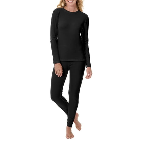 Womens Fleeced Lined Thermal Top and Pant -2Piece Set
