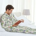 thumbnail image 6 of Yiaed Wisteria Flower Print Men’s Pajamas Set - Long Sleeve Button Down Sleep Shirt and Pajama Bottoms Sleepwear Set Mens Pjs Sets Men's Pajama Bottoms-XX-Large, 6 of 7