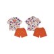 thumbnail image 3 of Conjunto de ropa de Halloween para niños pequeños: pajarita, fantasma, estampado de calabaza, camisa de manga corta con cuello vuelto y pantalones cortos (2 piezas)., 3 of 9
