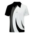 thumbnail image 3 of zuwimk Polo Shirts For Men,Men's Short Sleeve Zipper Casual Slim Fit Printed Golf Polo Shirt Tops, 3 of 5