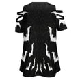thumbnail image 5 of Black Bats Womens Summer V Neck Zipper Top Short Sleeve T Shirt Off Shoulder Top Casual Classy Loose Shirts, 5 of 7