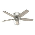 thumbnail image 2 of Hunter Bennett 52" Plafond Intérieur à Profil Bas Fan avec Lumière LED, Nickel Brossé, 2 of 8