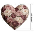 thumbnail image 3 of Heart Shaped Floral Throw Pillow for Romantic Home Decor, Soft Fabric Cushion for Couch, Bed, Valentine's Day Gift D, 3 of 7