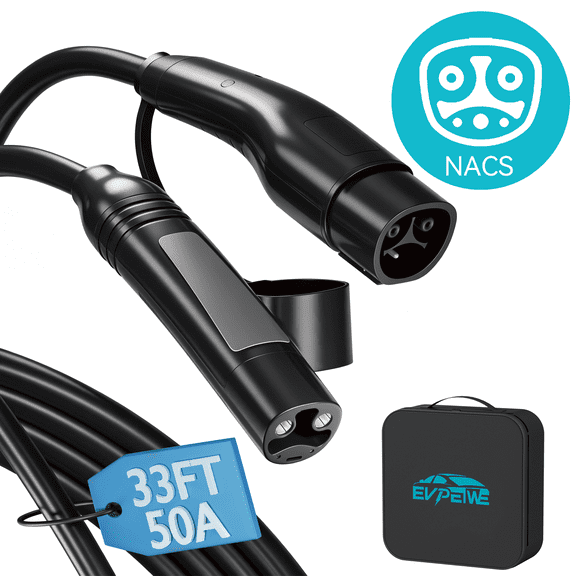 EVPEIWE EV Charger Extension Cable for Tesla Charger,50A 33ft Extension cord for Tesla Model 3/Y/X/CT