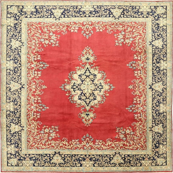 Ahgly Company Machine Washable Indoor Square Traditional Brown Area Rugs, 7' Square