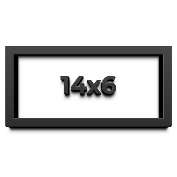14x6 Shadow Box Frame Black | 1 inches Deep Real Wood Contemporary Shadowbox Display Frame | UV