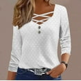 thumbnail image 2 of Women's Solid Casual Jacquard Cut Breathable Loose Sleeve Top, 2 of 2