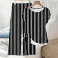 thumbnail image 5 of HBGVBA Women 2 Piece Outfits,Casual Matching Set,Loose Random Print Long Pants Back Short Sleeve Round Neck Top Outfit Set, 5 of 5
