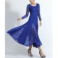 thumbnail image 4 of Long Flowy Lace Ballroom Practice Performance Dance Dresses Wear Wear, 4 of 4