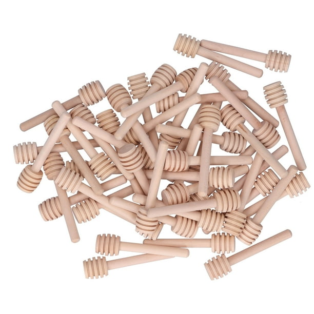 50 palitos de madera de 8 cm para miel, para agitar y dispensar miel, ideales para recuerdos de bodas.
