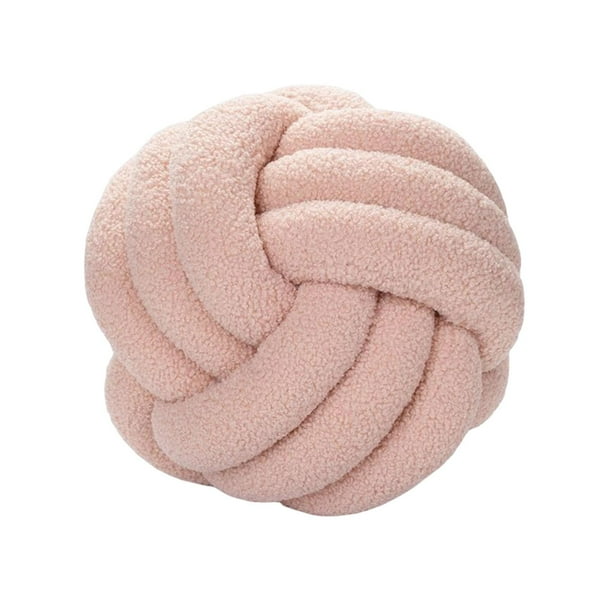 Plush Knot Ball Pillow Diameter 22cm Room Decoration for sofa Couch Light Pink