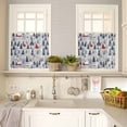 thumbnail image 2 of Blue Grey Christmas Kitchen Curtain 2 Panels Tiers Curtains 36 Inch Length, Watercolor Tree Xmas Snowflake Curtains Rod Pocket Curtains Window Drapes Treatment Window Cafe Curtains, 2 of 5
