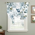 thumbnail image 2 of Watercolor Flowers Balloon Curtains for Windows, Bedroom Curtains 54 Inch Length, Spring Floral Leaves Botanical Blue Tie Up Curtains Panels Thermal Insulated Bathroom Curtains Window 42"x54", 2 of 8