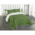 thumbnail image 3 of Ambesonne Sage Quilted Bedspread Set 3 Pcs, Mandala Geometrical Floral, King Size, Fern Green Olive Green, 3 of 5