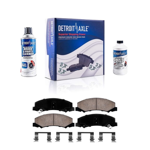 Detroit Axle - 4pc Front Brake Pads for Buick Allure LaCrosse Chevrolet Impala Limited Monte Carlo Cadillac DTS, Ceramic Brake Pads w/Hardware Replacement