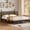 Walnut, variant on Harper & Bright Designs Vintage Full Size Platform Bed with Headboard, Retro Queen Wooden Bedframe Wooden Slat Support for Bedroom, Walnut