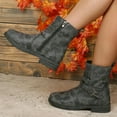 Fanxing Boots Clearance 2024 Women's Stacked Chunky Block Boots Lace up
