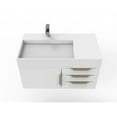 thumbnail image 3 of Castello USA Amazon 36" White Wood Floating Vanity with White Top and Gold Trim, 3 of 8
