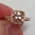 thumbnail image 2 of Pompeii 2 5/8ct Cushion Morganite Vintage Halo Engagement Ring 14K Rose Gold (G/H,SI1-SI2), 2 of 4