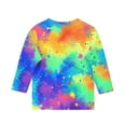 thumbnail image 3 of GA WEIHUA Toddler Girl's 3D Graphic T Shirt 2025 Spring Tie Dye Colorful Tops Kids Summer Fashion Blouses 3/4 Length Sleeve Tshirts Crewneck Outfits(Multicolor,3 Years), 3 of 4