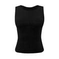 thumbnail image 5 of TTUHYWXI Women's Ribbed Sleeveless Scoop Neck Sweater | 75% Merino Wool 25% Silk | Ultra-Soft Machine-Washable Tank Top (Black, L), 5 of 5