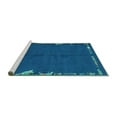 thumbnail image 2 of Ahgly Company Machine Washable Indoor Rectangle Abstract Turquoise Blue Modern Area Rugs, 2' x 5', 2 of 4