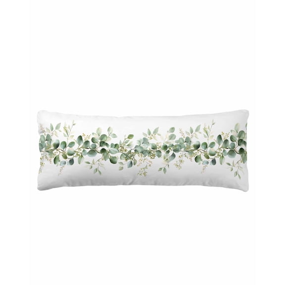 Elegant Eucalyptus Body Pillow Cover 20 x 60 Inch Decorative Pillow Cover Watercolor Leaves Stems Minimalist Lumbar Pillowcase Seasonal Rectangle Cushion Case for Couch Sofa Bed Living Room