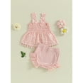 thumbnail image 4 of AceBaby Infant Baby Girls Summer Outfits Tank Tops and Ruffle Shorts 2Pcs Set,Size 0-18M, 4 of 8