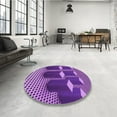thumbnail image 4 of Ahgly Company Machine Washable Indoor Square Transitional Heliotrope Purple Area Rugs, 5' Square, 4 of 7