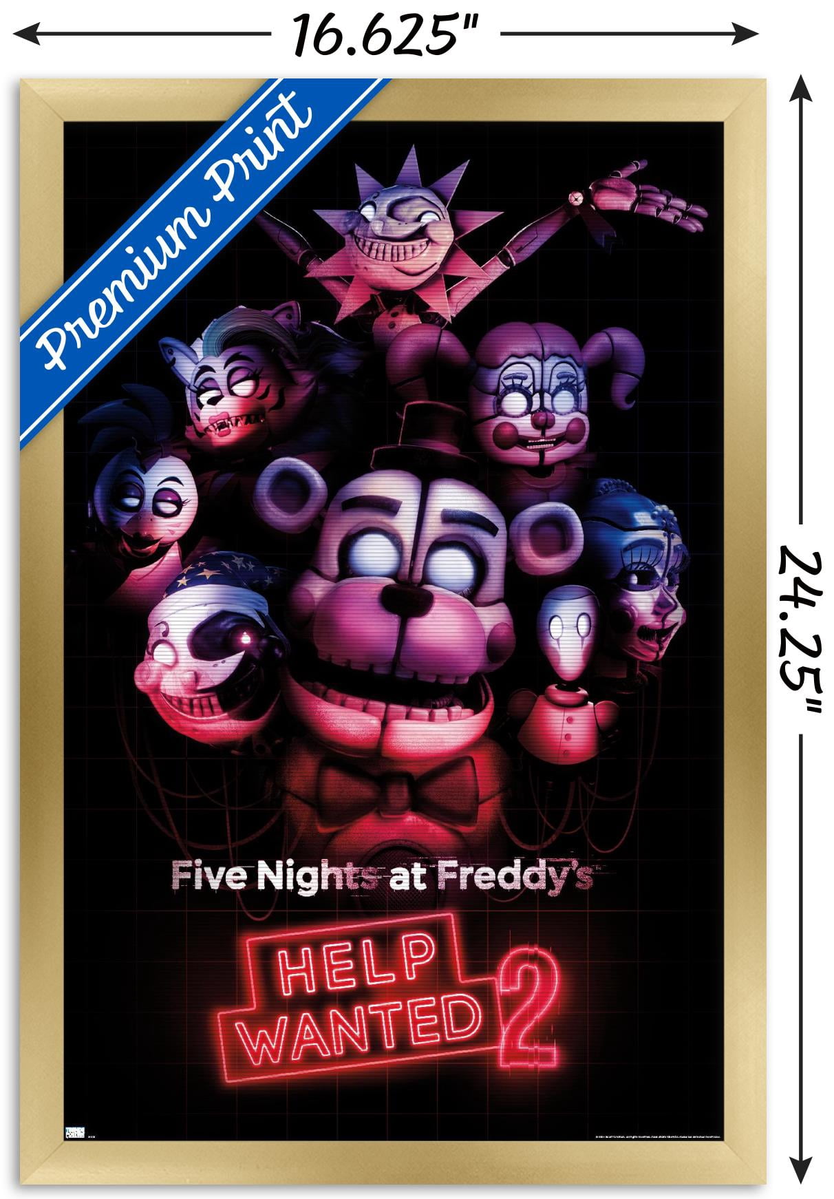 Five Nights at Freddy's: Help Wanted 2 - Key Art Wall Poster, 14.725" x 22.375" Framed