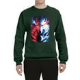 thumbnail image 2 of Artic Wolf Light Dark Good Bad Moon | Mens Animal Lover Crewneck Graphic Sweatshirt, Forest Green, 3XL, 2 of 4
