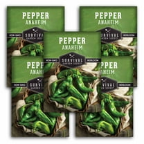 5 packs Anaheim Pepper Seeds - Non-GMO Heirloom Full Sun Annual Vegetable