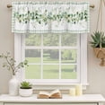 thumbnail image 2 of Eucalyptus Leaves Curtain Valances for Windows, Kitchen Valance Window Treatments Panel 2 Pack, Sage Green Plaid Watercolor Rod Pocket Short Curtains for Bathroom Bedroom 42 x 12 Inch, 2 of 8