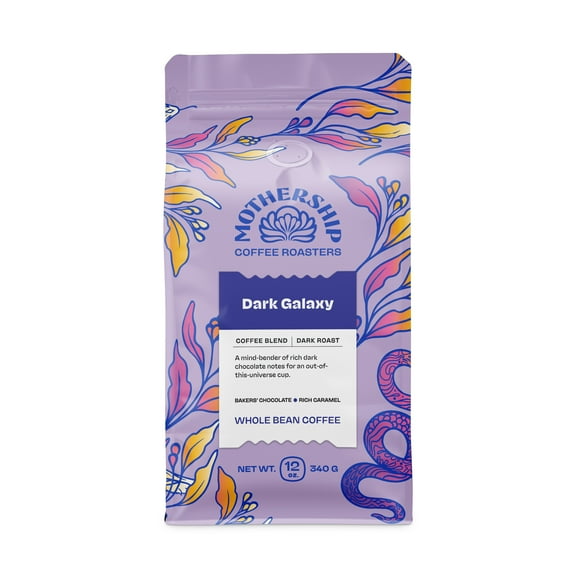 Local Mothership Coffee Dark Galaxy Blend, Dark Roast Coffee, Whole Bean 12oz