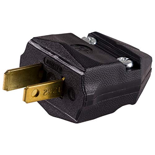 GE Extension Cord Plug Replacement, Polarized, 2 Prong, 125VAC/15A
