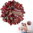 thumbnail image 2 of 18 Inch Valentines Day Mesh Wreath,Valentines Wreaths for Front Door with Wooden Sign Fishnet Yarn, Valentines Day Wedding Decorations for Indoor and Outdoor, 2 of 9