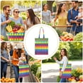 thumbnail image 4 of Geometric Art Canvas Tote Bag, Reusable Eco-Friendly Bag with Abstract Watercolor Pattern, Foldable and Durable Handbag for Fashionable Women, Ideal for School or Beach Trips, 4 of 6