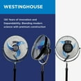 thumbnail image 3 of Westinghouse Oscillating Fan - 16” 3-in-1 Fan Featuring Metal Front Grill, 360° Internal Oscillation Function, Turbo Power, and Three-Speed Setting - Used as Stand, Table, or Wall Fan, 3 of 9