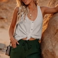 thumbnail image 6 of Casual Layered Ruffled Button Front Tank Top Blouse for Summer Comfort Cleavage Cover Backless Tops for Women plus Size All Bodysuit Women, 6 of 7