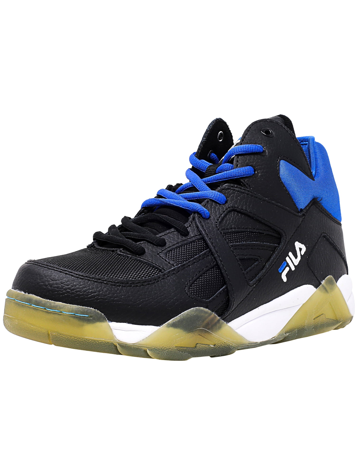Fila Men's The Cage Black / White Prince Blue HighTop Basketball Shoe